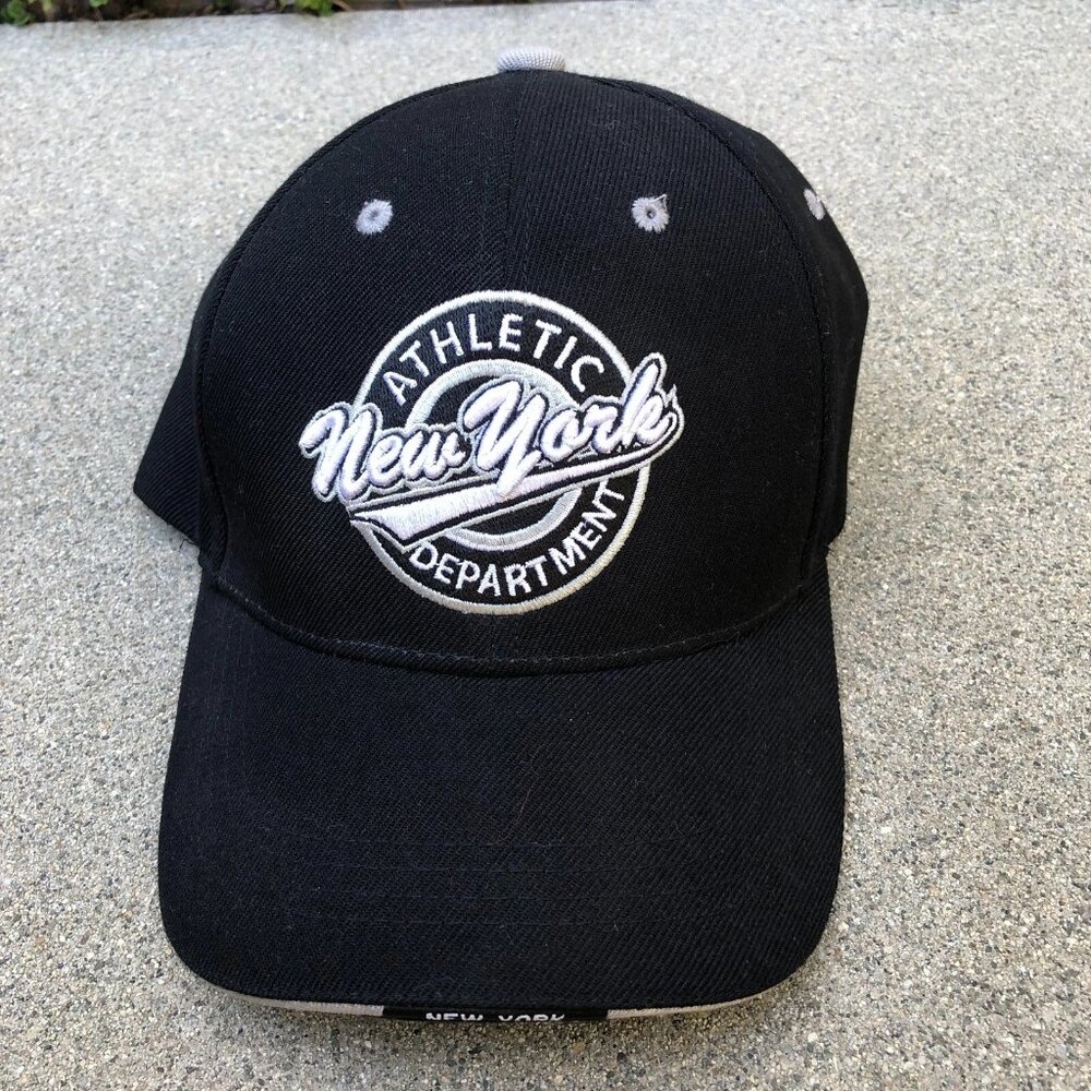 Vintage DECKY Athletic New York Department Baseball Hat Men's One Size Black Cap